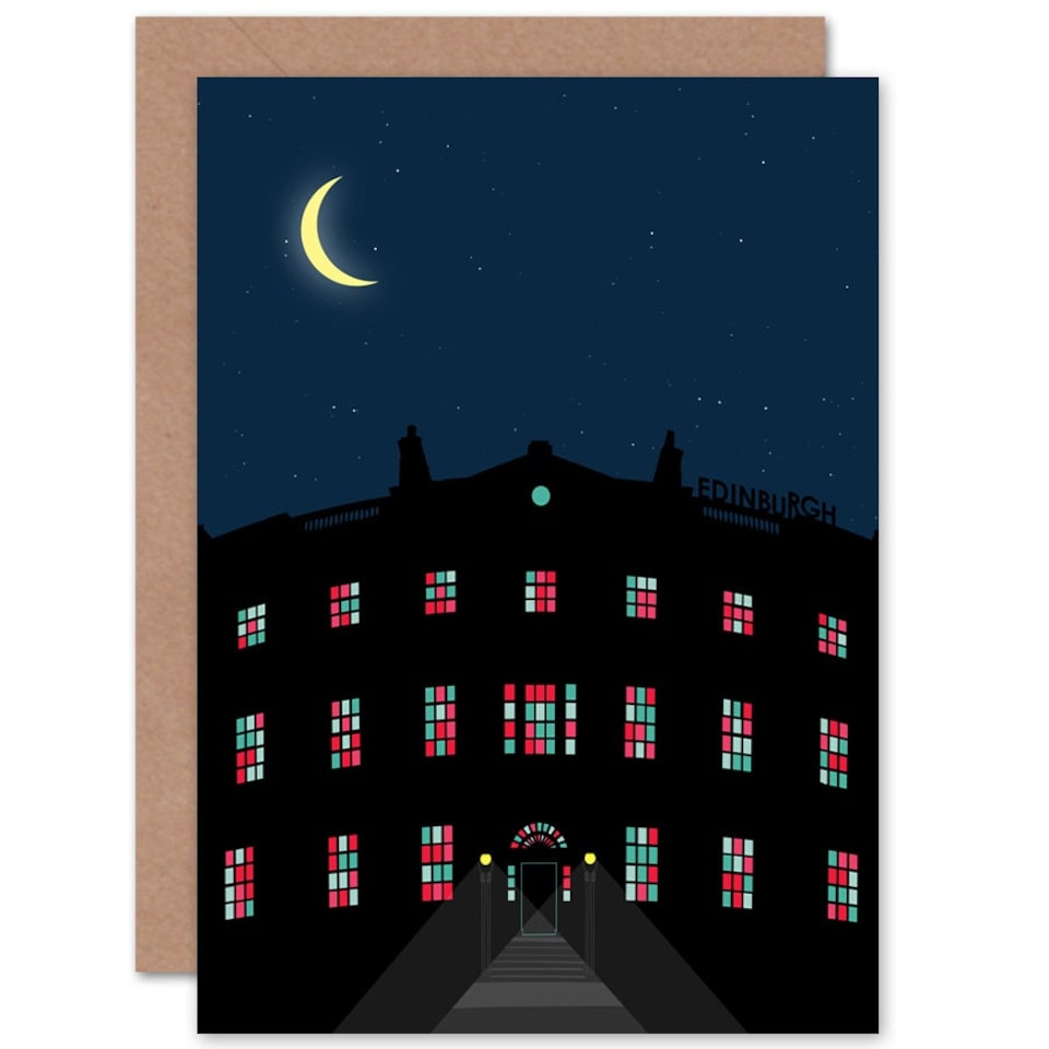image 1 of Bute House Night Sky Edinburgh Scotland Art Card
