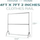 image 2 of House of Home Clothes Rail Two Tier Heavy Duty Garment Hanging Rack In Black 4ft long x 7ft | Black