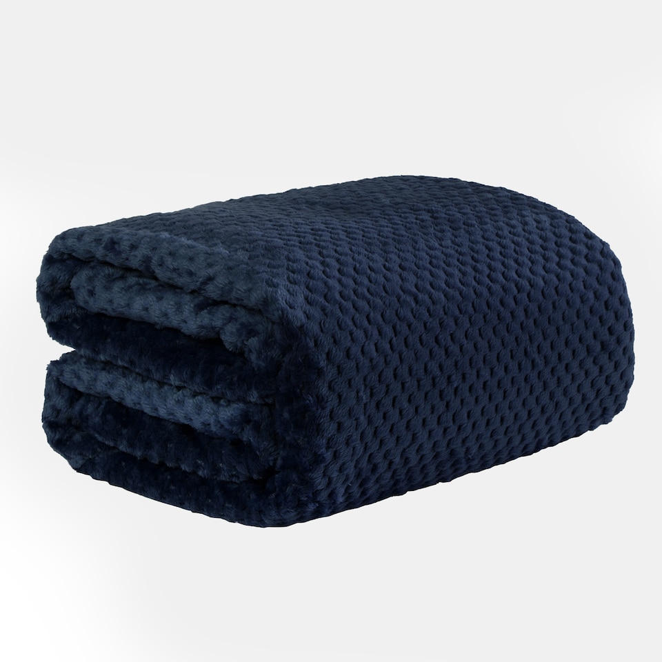 image 1 of OHS Soft Faux Fur Waffle Throw Blanket