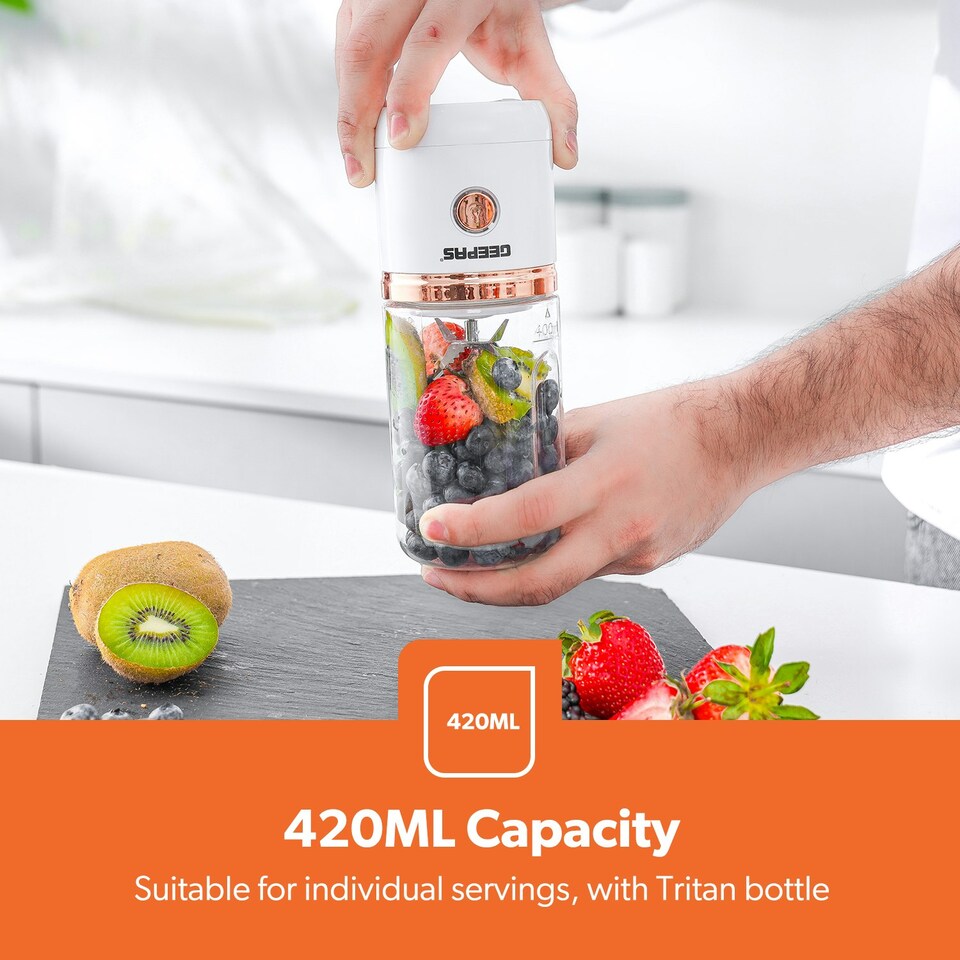 image 1 of GEEPAS 420ML Rechargeable Smoothie Maker