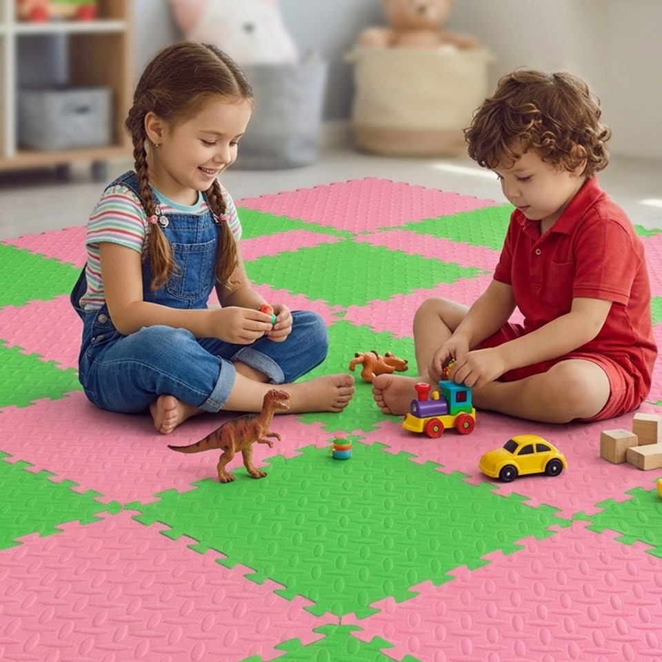 image 1 of Pack of 4 30x30cm Light Orange Coloured 1cm Thick EVA Foam Mats