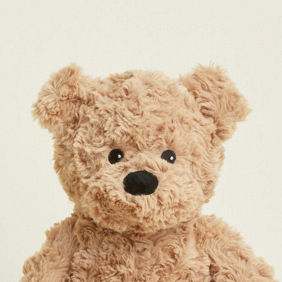 image 1 of Warmies Plush Brown Curly Bear Microwavable Weighted Teddy