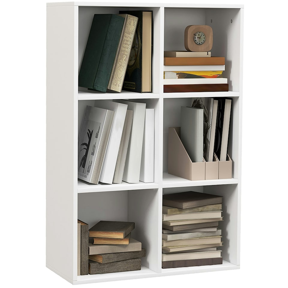 image 1 of HOMCOM Cubic Cabinet Bookcase Storage Shelves for Home Office, White