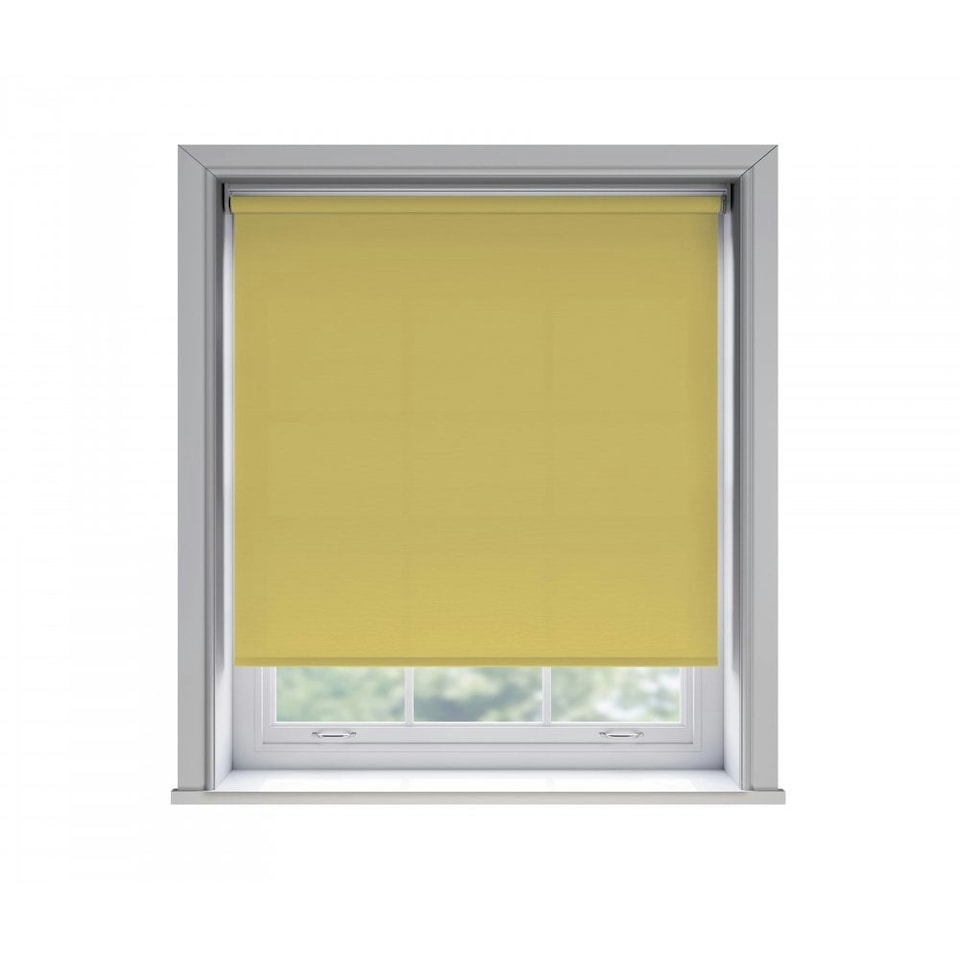 70cm No Drill Ochre Thermal Blackout Roller Blind (170cm Drop) Yellow