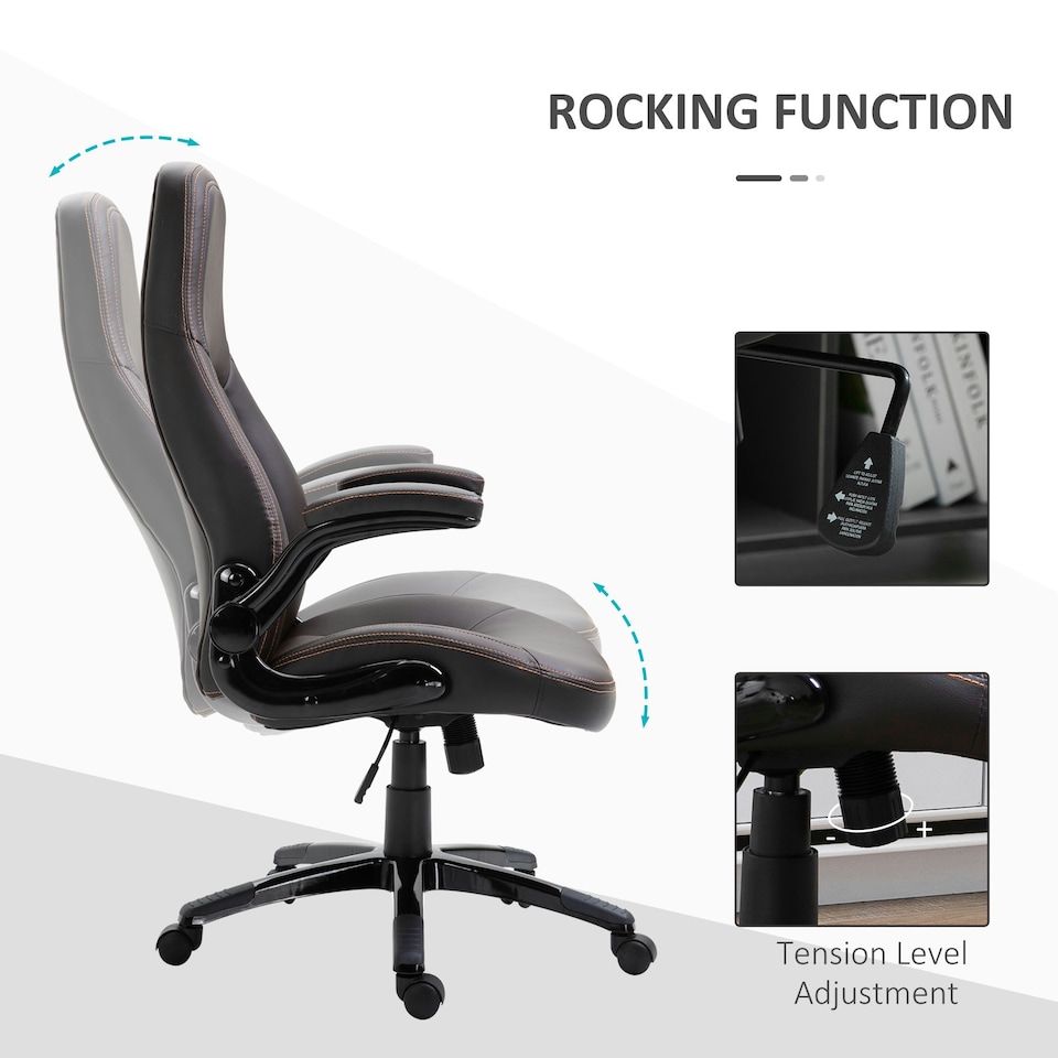 image 1 of Vinsetto High Back Office Chair Adjustable Height Swivel Chair w/ Tilt Function