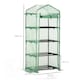 image 3 of Outsunny Mini Greenhouse 4-Tier Portable Plant House Shed w PE Cover, Green