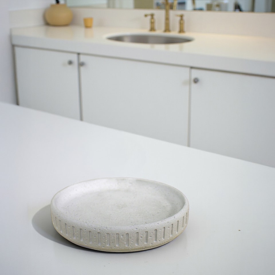 image 1 of Showerdrape Alexandria Concrete Soap Dish | Cream | 1