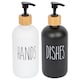 image 1 of Harbour Housewares 2pc Glass Hand & Dish Soap Dispensers Set - 500ml - Soap Dispensers Hand Soap Dish Soap Bathroom Kitchen Dispenser