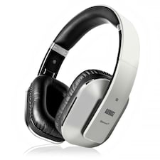 Bluetooth Wireless Over Ear AptX Low Latency NFC Headphones with Mic, Custom App For Easy EQ Sound Control, Warm Rich Bass, Comfort Design - August EP650 | Silver
