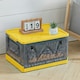 image 2 of Living and Home Transparent Folding Storage Box with Wheels, Yellow Yellow