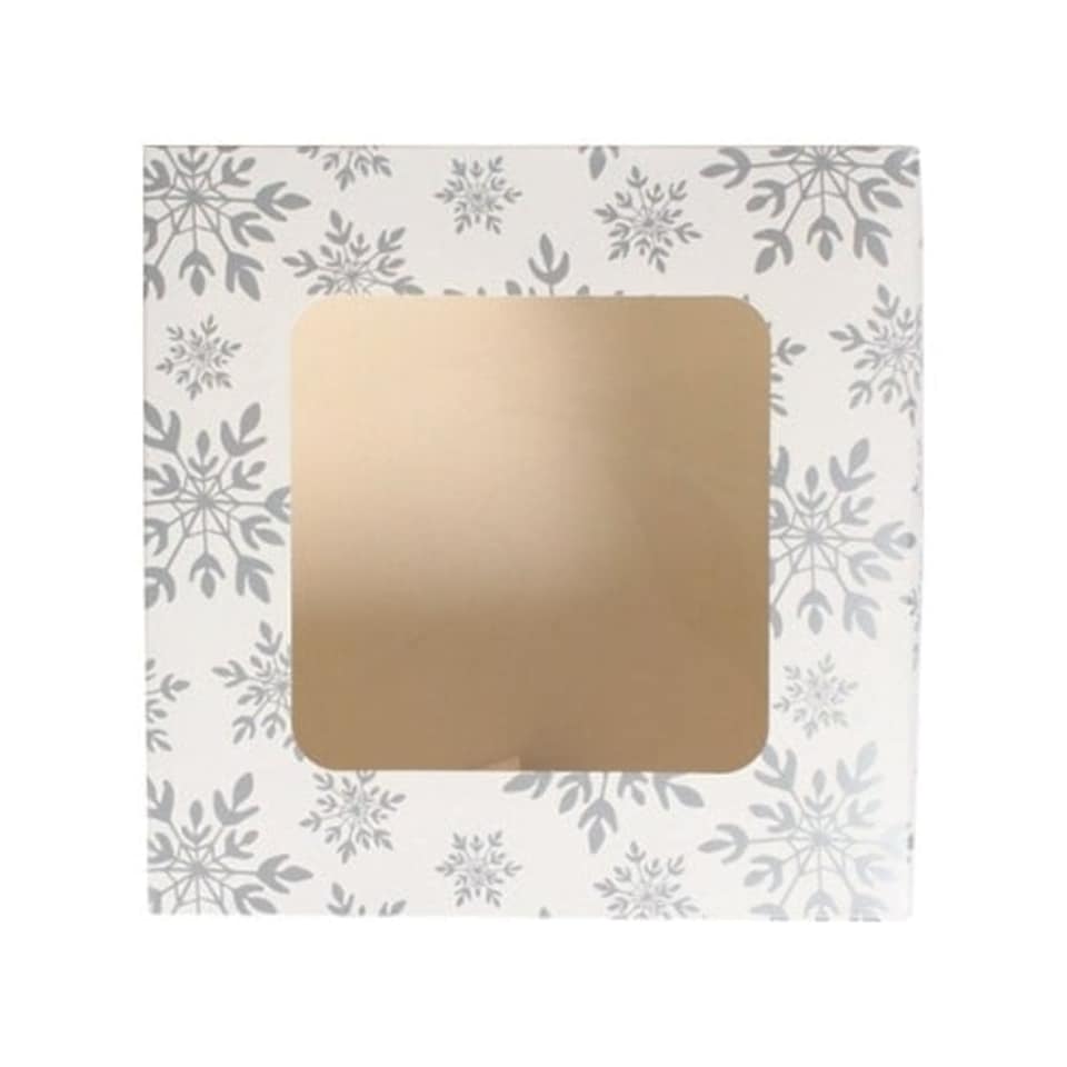 White Snowflake Christmas Food Boxes - Pack of 2