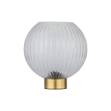 Betchley - Battery Operated Satin Brass Lamp with Clear Glass Bronze | Clear