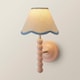 image 4 of ValueLights Bobbin Pair of Pink Wall Lights with Blue Trim Shades | Pink