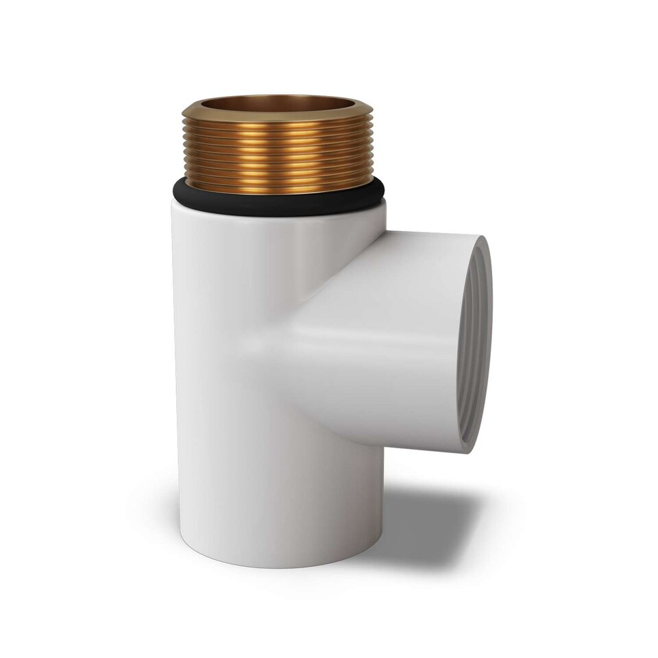 image 1 of Talus Radiator T-Piece 1/2" BSP - White