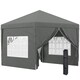 image 1 of Outsunny 3mx3m Pop Up Gazebo Party Tent Canopy Marquee with Storage Bag Grey