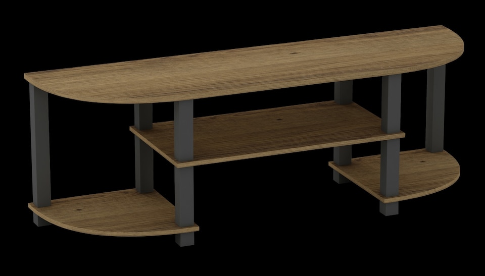 image 1 of URBNLIVING Wide TV Unit Stand S-Tube Entertainment Centre with Storage Shelf, Modern Living Room Cabinet | Brown | Dark Oak | One Size | 1