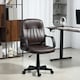 image 7 of HOMCOM Desk Chair, PU Leather Computer Office Chair with Adjustable Height, Swivel Wheels for Home Work Study, Dark Brown