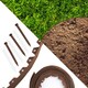 image 3 of KCT 50m Metre Brown Flexible Plastic Lawn Edging Grass Border with Pegs Garden Edger Heavy Duty Flower Bed