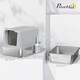 image 3 of PawHut Stainless Steel Cat Litter Box with Removable Lid & Scoop Grey | One Size