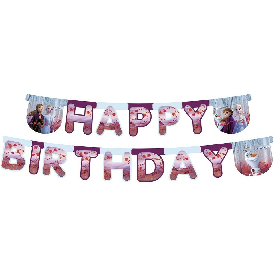 image 1 of Disney Frozen II Happy Birthday Letter Banner - Multicoloured - One Size