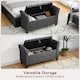 image 6 of Vida Designs Seville Storage Ottoman Bedroom Hallway Chest Bench, Dark Grey Linen Grey | Dark Grey Linen