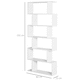 image 7 of HOMCOM 6-Tier Wooden Modern S-Shaped Shelf Storage Unit Home Office White