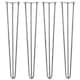 image 1 of 4 x 28" Hairpin Legs - 3 Prong - 12mm - Raw Steel | Silver | 1