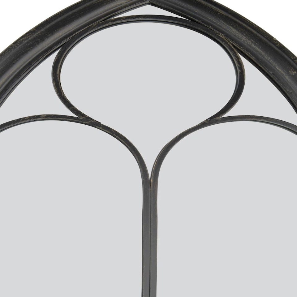 image 1 of New Black Somerley Chapel Arch Garden Mirror 112 x 61 CM Black