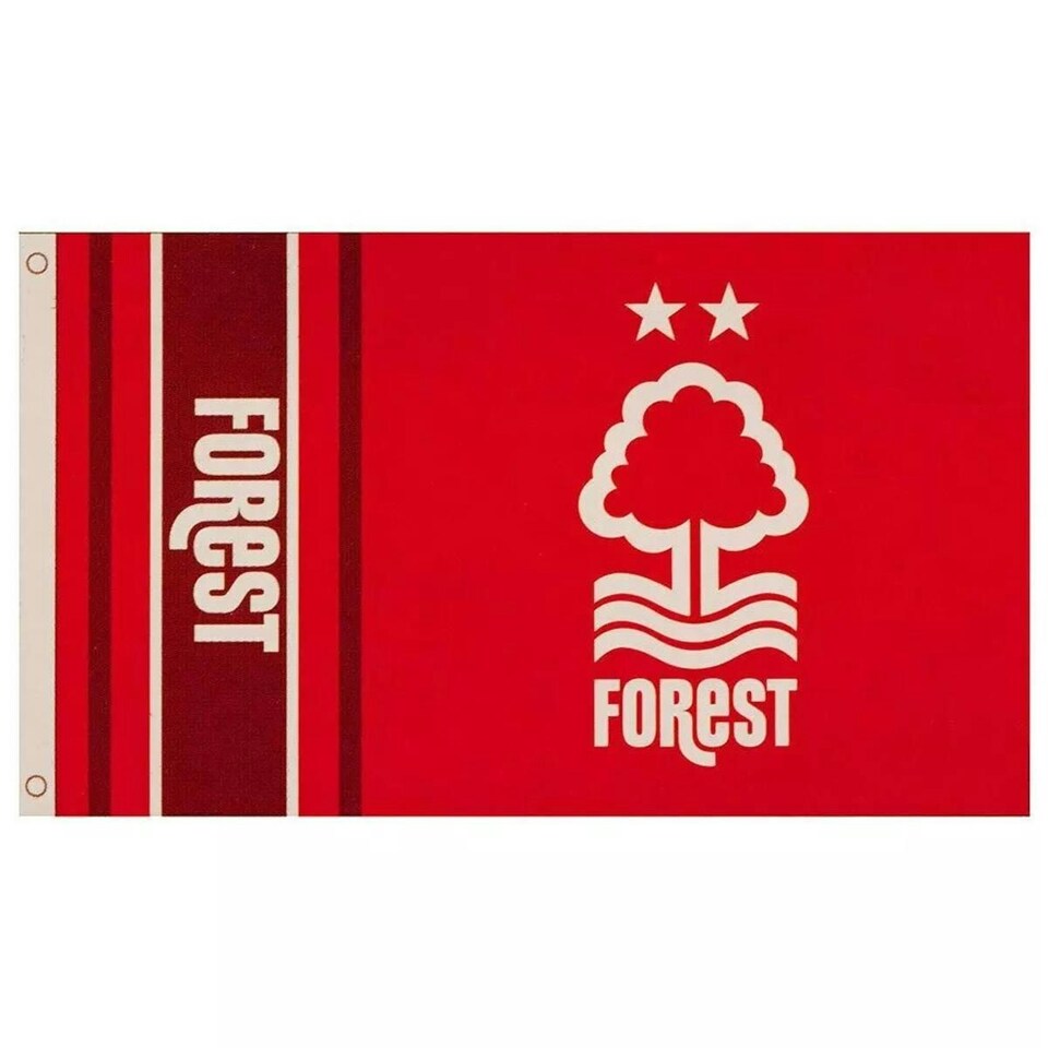 image 1 of Nottingham Forest FC Wordmark Stripe Flag - Red/White - One Size | Multi | Red