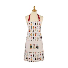 Ulster Weavers Christmas Cats in Waiting Apron - Cotton Red/Cream