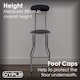 image 3 of Black Padded Folding High Chair Breakfast Kitchen Bar Stool Seat | Black