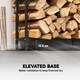 image 6 of Outsunny 6.5 FT Steel Firewood Log Rack with 300 kg Capacity, Heavy Duty Indoor Outdoor Fireplace Wood Storage Shelf, Log Holder/Stand with Extra Support Legs, Decorative Bonfire Pattern, Black