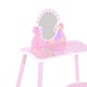 image 6 of HOMCOM Kids Dressing Table Girls Pink Wooden Kids Dressing Table & Stool Make Up Desk Chair Toys Fairy Dresser Play Set w Mirror