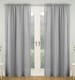 image 5 of Pair of Tahiti Grey Pom-Pom Trim Linen Look Voile Panels with Rod Pocket Header 122 CMS