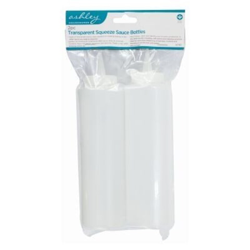 Ashley Squeeze Sauce Bottles - Clear - Pack of 2 Clear