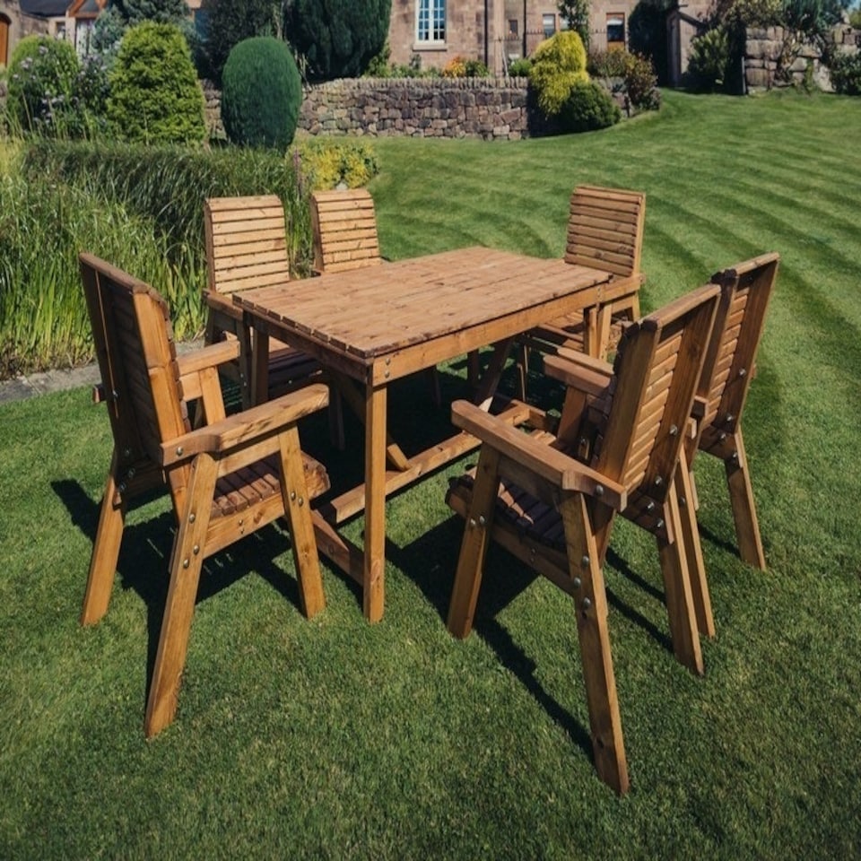 image 1 of Valley 6 Seater Set 6XC - Timber - L220 x W330 x H95 cm - Garden Furniture - Minimal Assembly Required