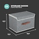image 2 of DMD 5-Pack Collapsible Storage Boxes with Lids, Stackable Fabric Storage Cubes | Grey