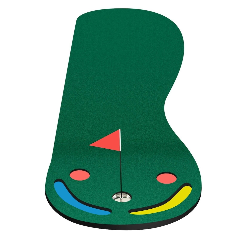 image 1 of COSTWAY Golf Putting Set Golf Practice Three Putting Mat