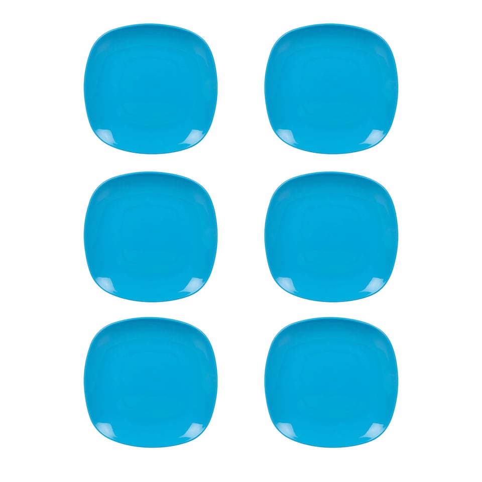 image 1 of 6x Plastic Dinner Plates | Blue | 1