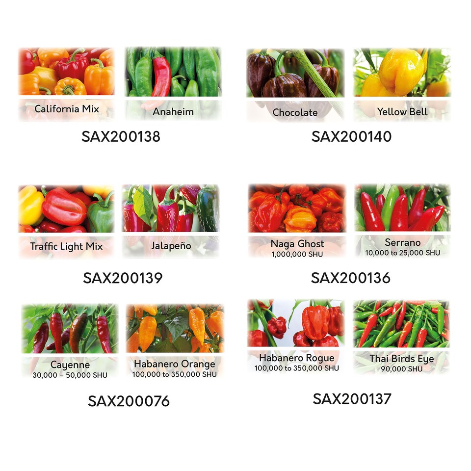 image 1 of Pronto Seed Chilli & Sweet Pepper Seeds Variety Pack – 12 Types, 110 Seeds for Home Growing