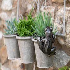 Frog Plant Pot Hanger - L10.5 x W11 x H5 cm