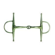 Korsteel Stainless Steel Jointed Full Cheek Snaffle Bit - Silver - 4.5in