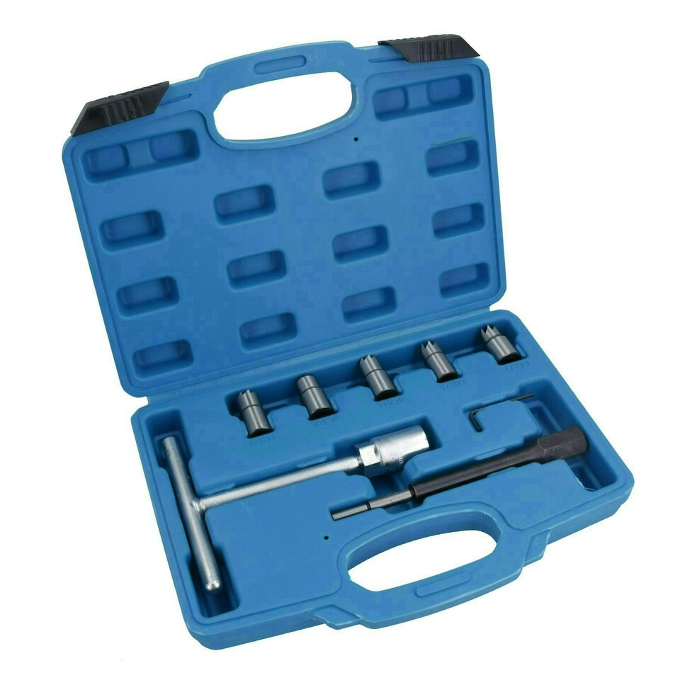 image 1 of Diesel Injector Seat Cutter Cleaner Universal Injector Re-face Reamer 7pc