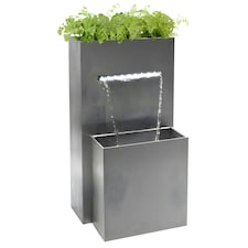 Primrose Berkeley Stainless Steel Planter Waterfall Feature with Lights 89cm