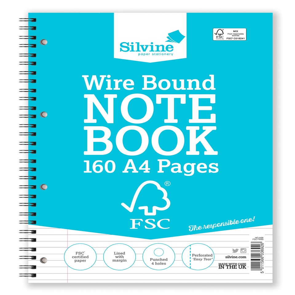 image 1 of A4 FSC Certified Wirebound Notebook 160 Pages