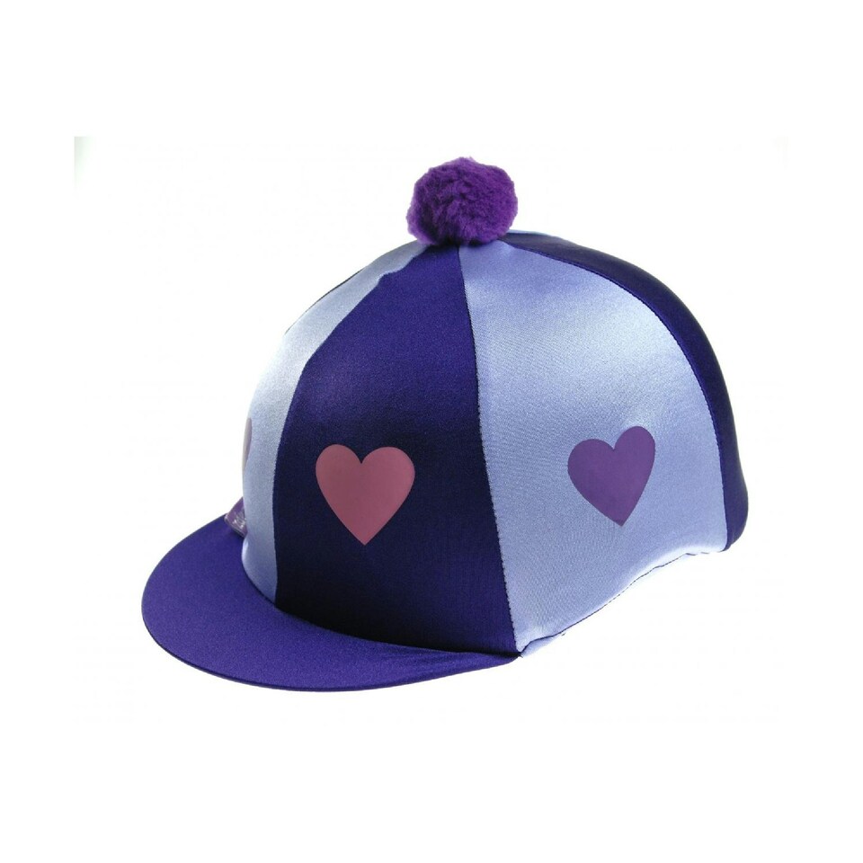 Capz Heartz & Pom Pom Motif Cap Cover - Purple/Lilac - One Size Purple | One Size