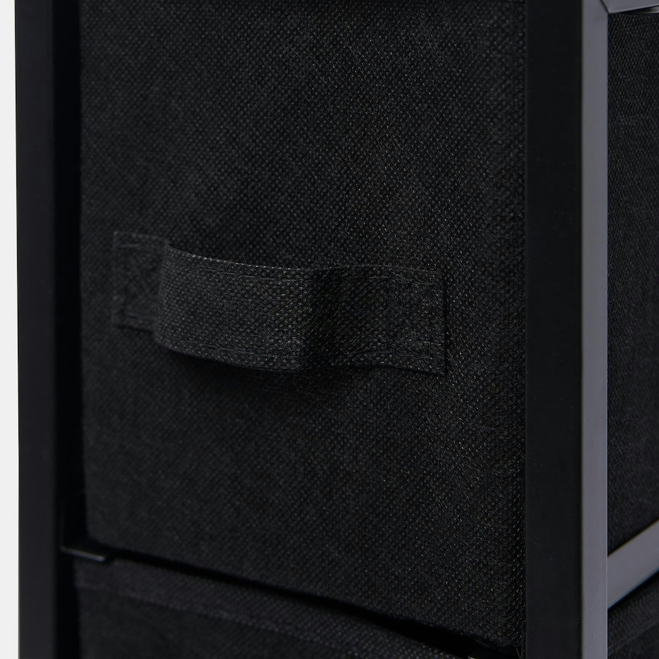 image 1 of OHS Brooklyn 4 Narrow Drawer Home Storage Fabric Display Cabinet - Black Black