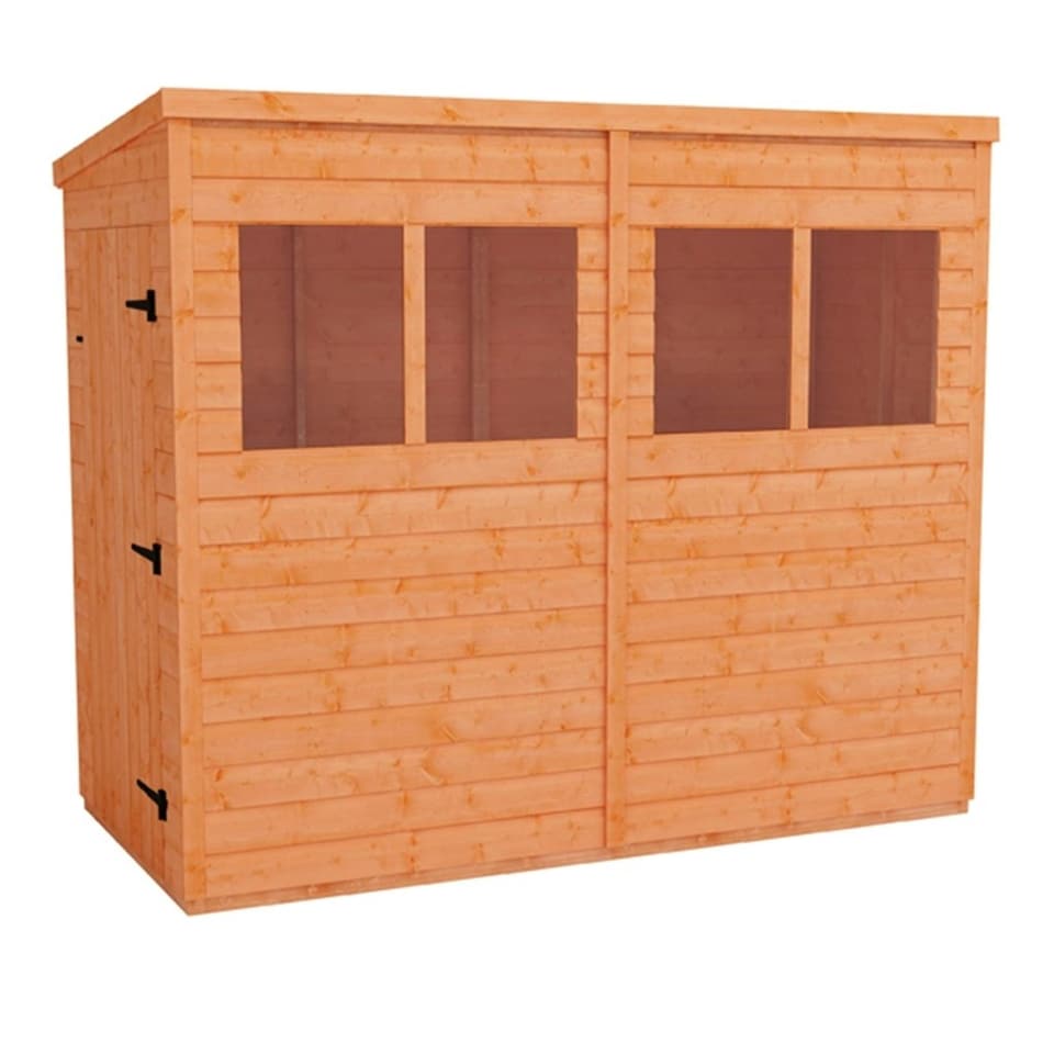 image 1 of 8 x 4 (2.38m x 1.15m) Wooden Tongue and Groove PENT Shed - Single Door (12mm T&G Floor and Roof) (8ft x 4ft) (8x4)