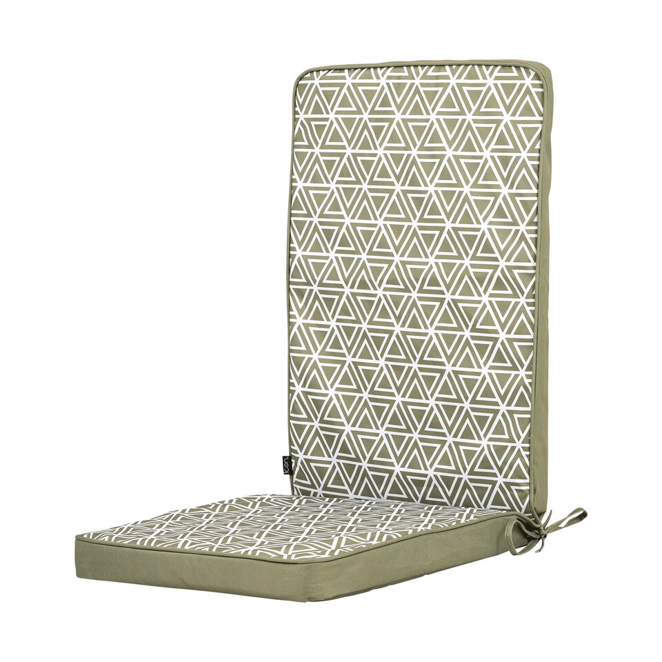 image 1 of High Back Seat Pad Triangle Geo Olive