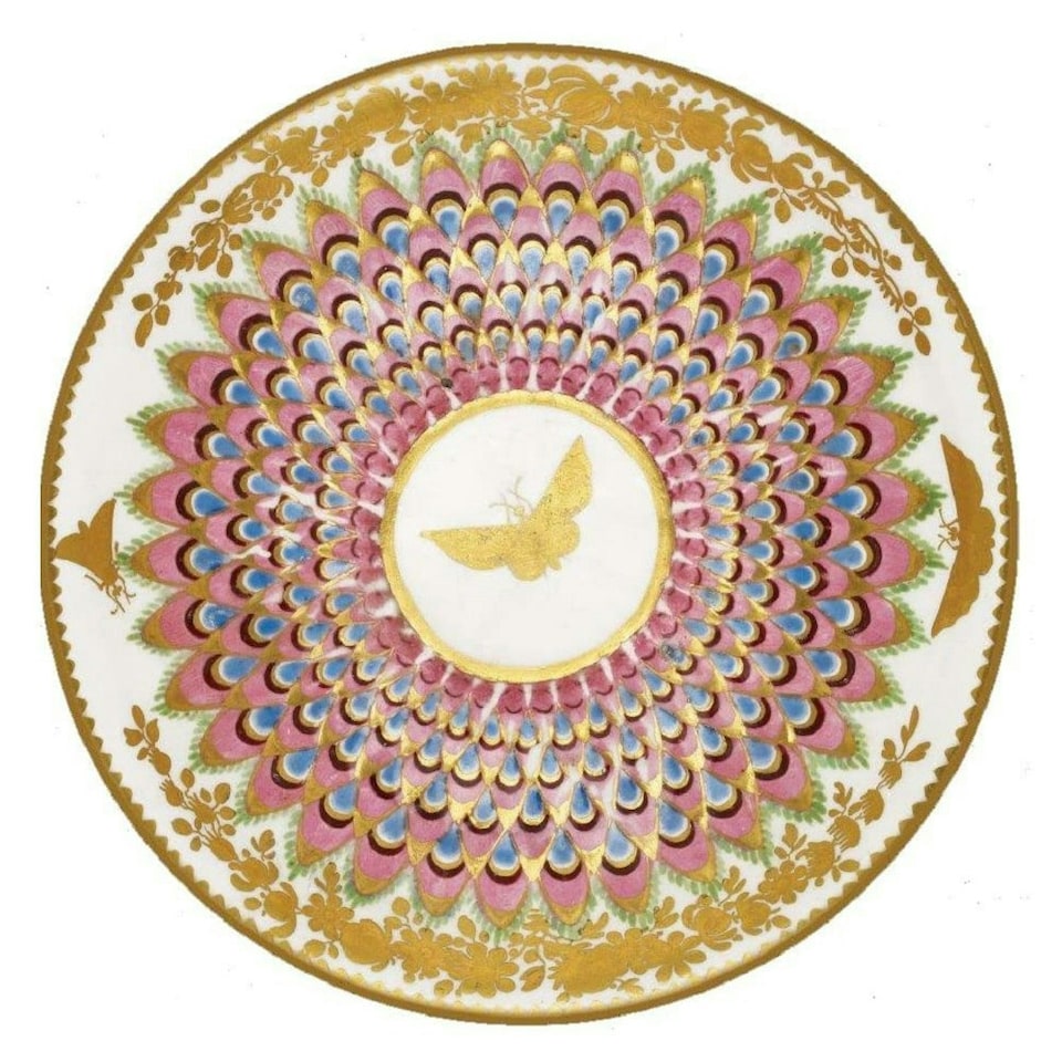 Dinner Plate: 1 x 26cm Ashmolean Butterfly Dinner Plate Pink